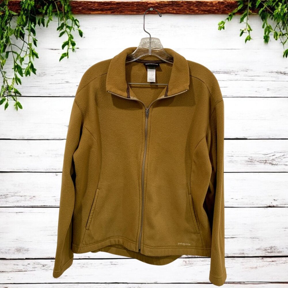 Patagonia Olive Brown Full-Zip Fleece Jacket